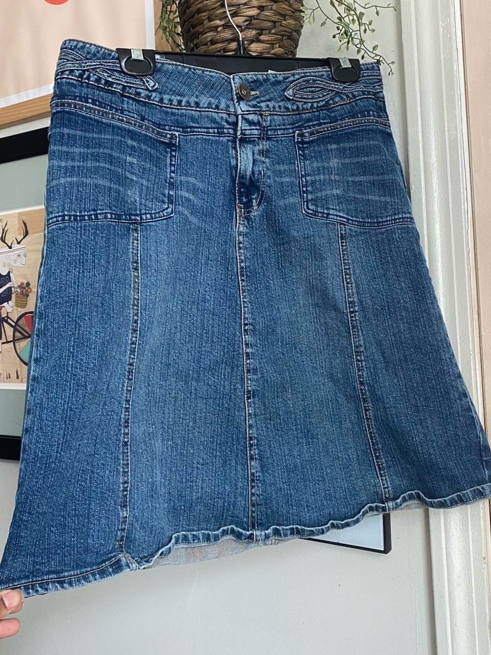 Canyon River Blues Classic Denim A-Line Skirt in Medium Blue